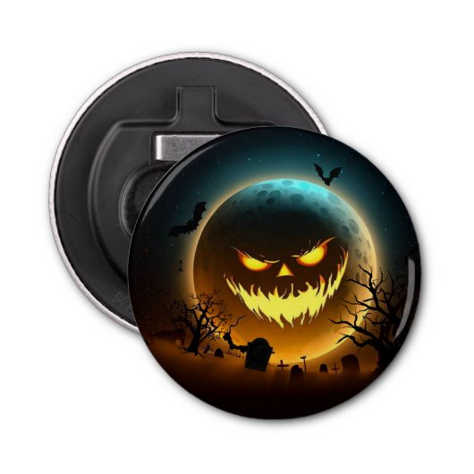 Décapsuleur Halloween/citrouille/Lune/chute (Devant)