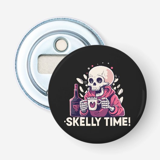 Décapsuleur halloween mais c'est l'heure de skelly (Devant)