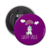 Décapsuleur Happy Vibes Typographie mignonne souriant Unicorn (Devant)