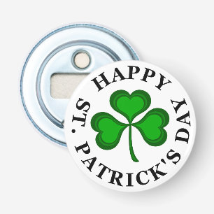 Décapsuleur HEUREUX ST. PATRICK'S DAY Texte vert Shamrock Clov