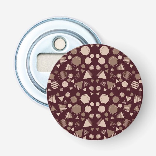 Décapsuleur Hexagon & Triangle Rose & Brown sur Motif Maroon (Devant)
