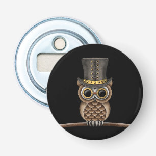 Décapsuleur Hibou mignon de Steampunk sur une branche sur le