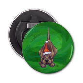 Décapsuleur Hound Chien Noël sur Green (Devant)