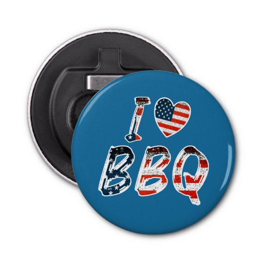 Décapsuleur I Love BBQ, American Patriotic (Devant)