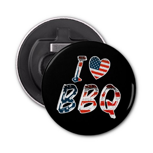 Décapsuleur I Love BBQ, American Patriotic (Devant)