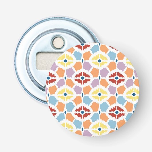 Décapsuleur Ikat coloré de diamants géométrique (Devant)