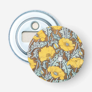 Décapsuleur illustration d'art de pavot fleur jaune