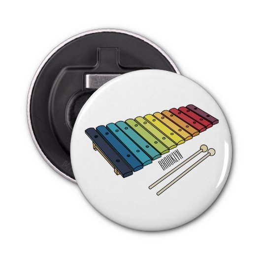 Décapsuleur Illustration de bande dessinée en Xylophone (Devant)