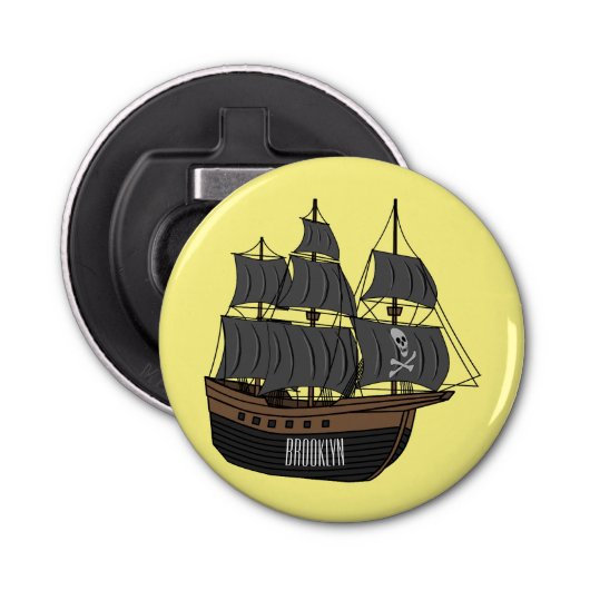 Décapsuleur Illustration de bateau pirate (Devant)