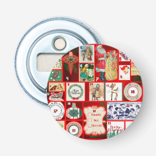 Décapsuleur Illustration de bloc de l'Avent de Noël carré Art