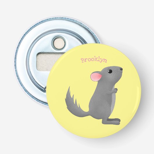 Décapsuleur Illustration de chinchilla gris mignon (Devant)