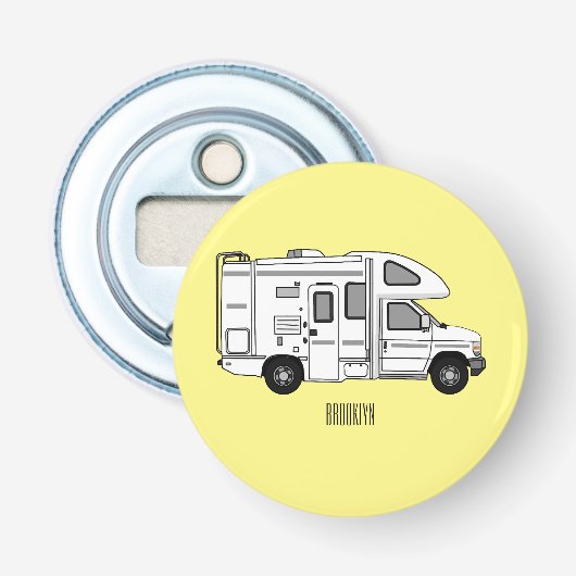 Décapsuleur Illustration de dessin animé Campervan (Devant)