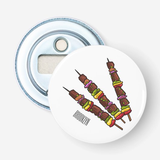 Décapsuleur Illustration de dessin animé Kebab ou kabob (Devant)