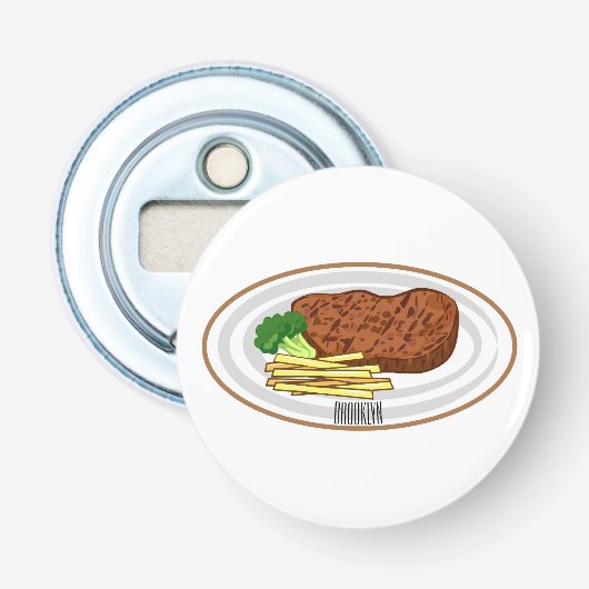 Décapsuleur Illustration de dessin de steak (Devant)