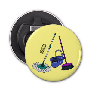 Décapsuleur Illustration de la bande dessinée Broom & mop