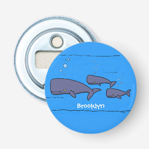 Décapsuleur Illustration de mignonne migratrice de baleines à