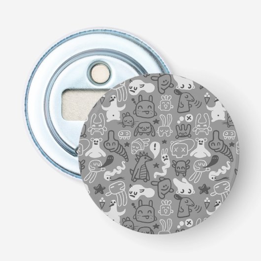 Décapsuleur illustration de motif de griffonnages (Devant)