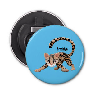 Décapsuleur Illustration d'ocelot mignon