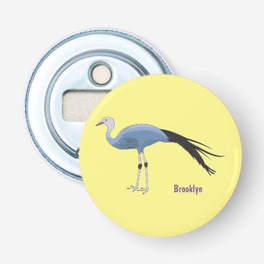 Décapsuleur Illustration d'oiseau de grue bleue (Devant)