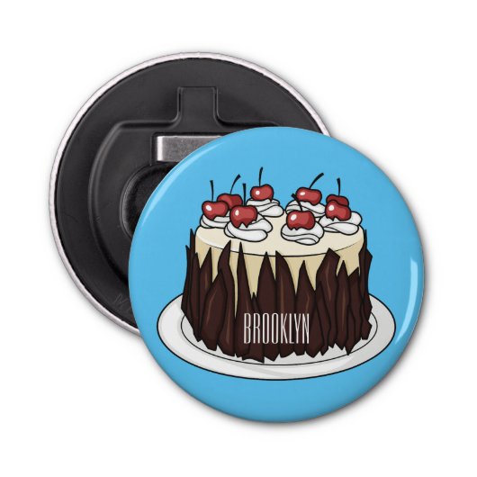 Décapsuleur Illustration du gâteau de la Forêt-Noire (Devant)