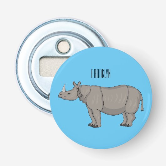 Décapsuleur Illustration du rhinocéros de Javan (Devant)