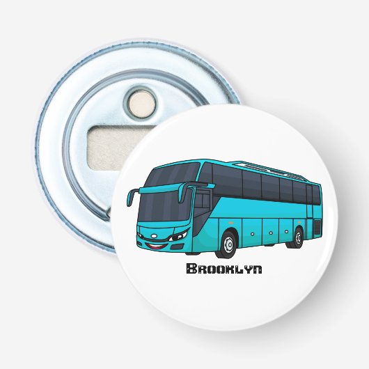 Décapsuleur Illustration d'un autobus à passagers moderne (Devant)