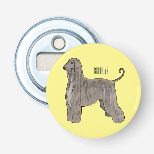 Décapsuleur Illustration d'un chien hound afghan (Devant)