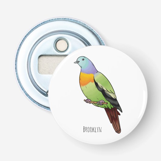 Décapsuleur Illustration d'un pigeon à cou rose (Devant)