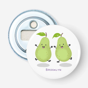 Décapsuleur Illustration d'une paire de poires mignonne