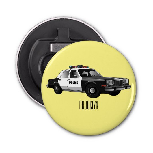 Décapsuleur Illustration d'une voiture de police (Devant)