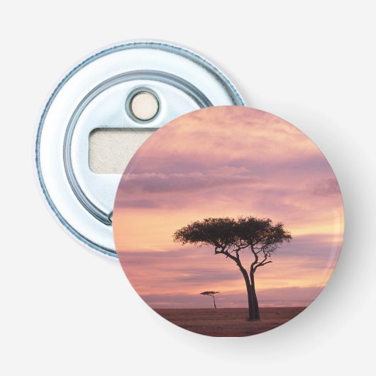 Décapsuleur Image de la silhouette d'un arbre acacia au lever (Devant)