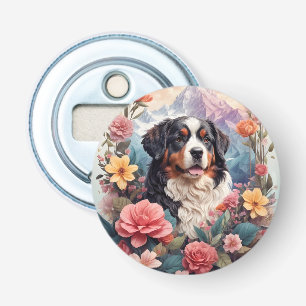 Décapsuleur imaginaire floral 3D Bernese Mountain Dog Birds Vi