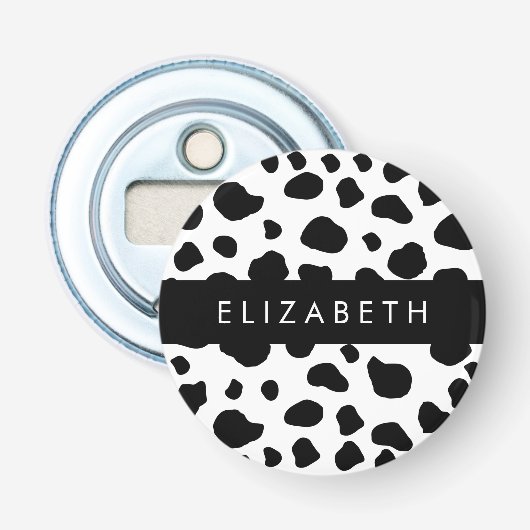 Décapsuleur Impression De Vache, Spots De Vache, Noir Et Blanc (Devant)