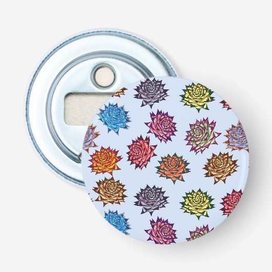 Décapsuleur Impression Rose pointillée, Modèle Floral Moderne (Devant)