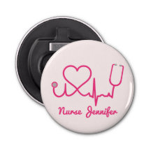 Infirmière personnalisée rose Nom Stethoscope Coeu