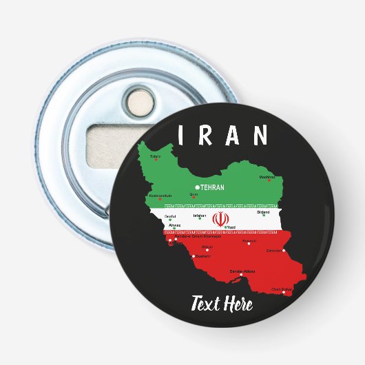 Décapsuleur Iran Map with Flag and Emblem (Devant)
