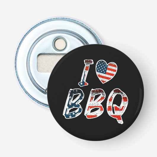 Décapsuleur J'aime les BBQ, Patriotique Américain (Devant)