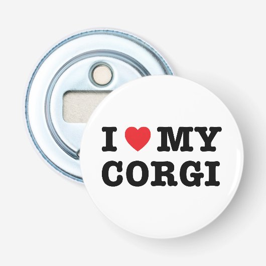Décapsuleur Je Coeur Mon Corgi Magnet Bottle Opener (Devant)