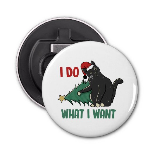 Décapsuleur Je fais ce que je veux Noël Black Cat vacances (Devant)