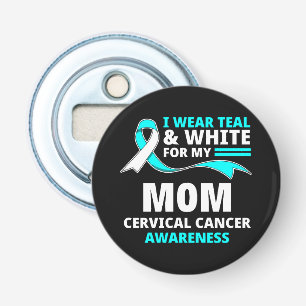 Décapsuleur Je Porte Le Turquoise Et Blanc Ma Mère Cancer Du C