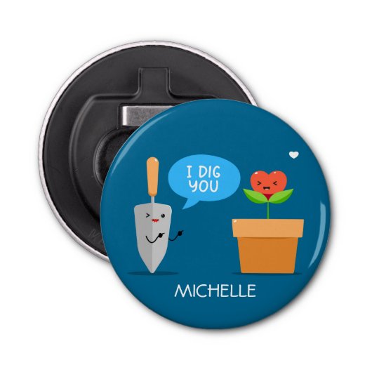 Décapsuleur Je vous ai creusé Nom personnalisé Heureuse Sainte (Devant)