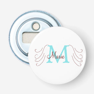 Décapsuleur jeté simple minimal ajouter nom monogramme rose ro