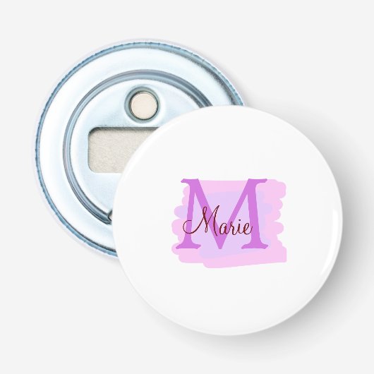 Décapsuleur jeté simple minimal ajouter nom monogramme rose ro (Devant)