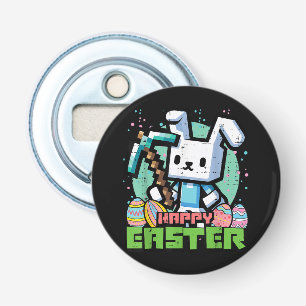 Décapsuleur Jeu de pixels de lapin de Pâques heureux 