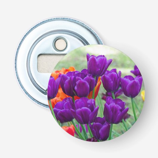 Décapsuleur Jigsaw tulipes violettes foncées (Devant)