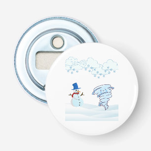 Décapsuleur Joli bonhomme de neige et vent d'hiver