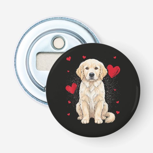 Décapsuleur Joli chien retriever doré crème anglais (Devant)