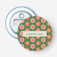 Joli Coloré Fleur Motif Vert rose Nom