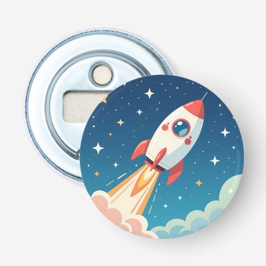 Décapsuleur Joli fusée spatiale décollant (Devant)