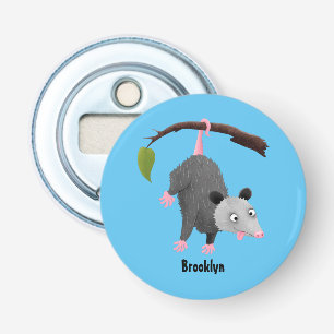 Décapsuleur Joli opossum accroché à la branche dessin animé